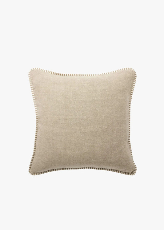 The Tailored Edge Cushion | Natural & White