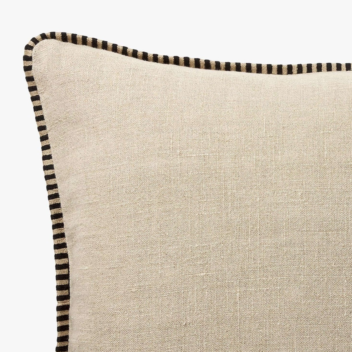 The Tailored Edge Cushion | Natural & Black