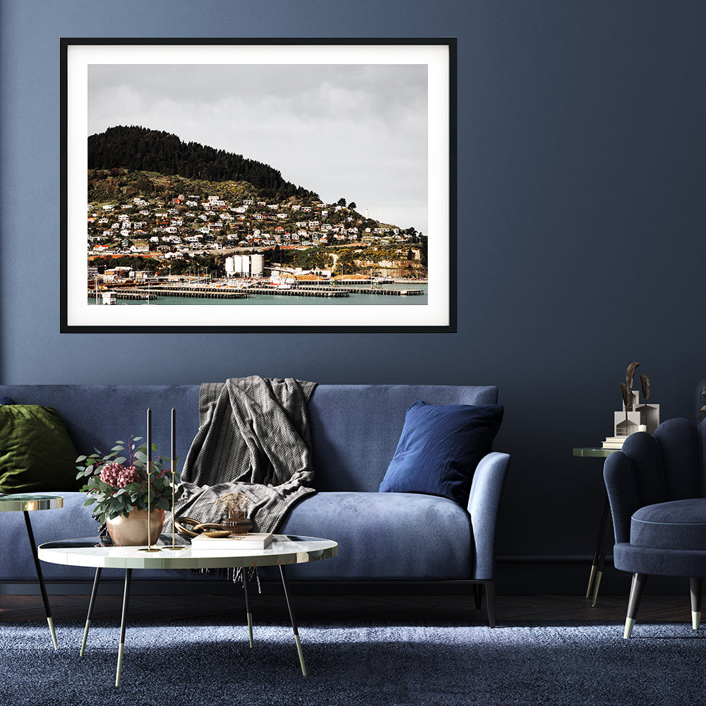 Lyttelton on a Grey Day | New Zealand Art Print