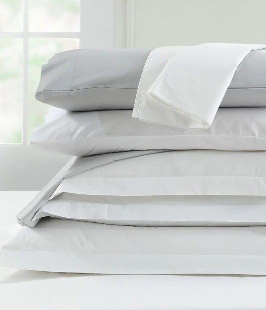 White Cotton Percale Pillowcases | 300 Thread Count