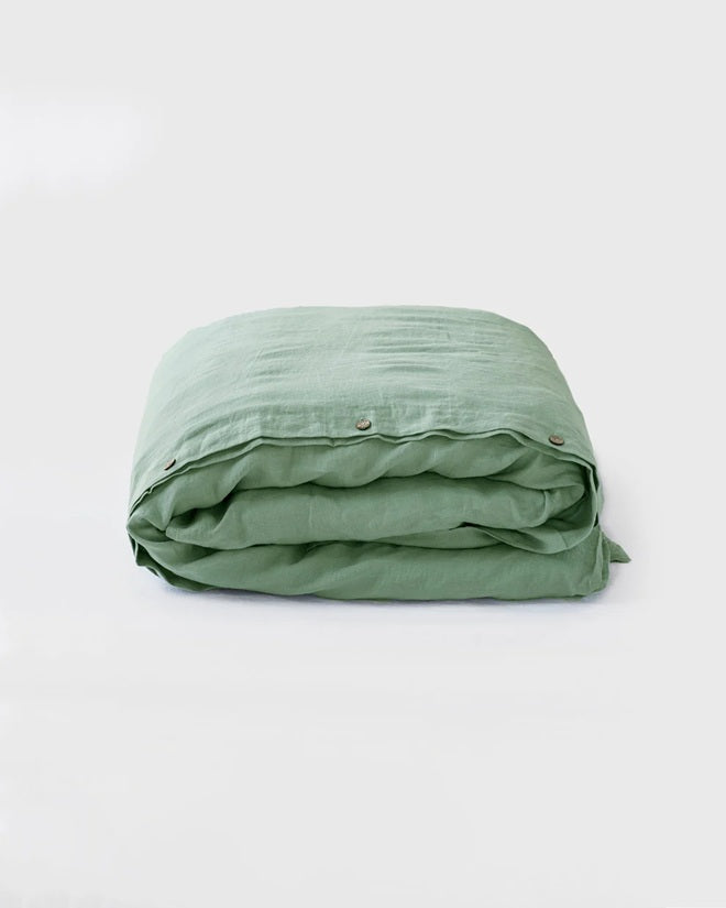 Linen Duvet Cover | Matcha green - Made In Europe