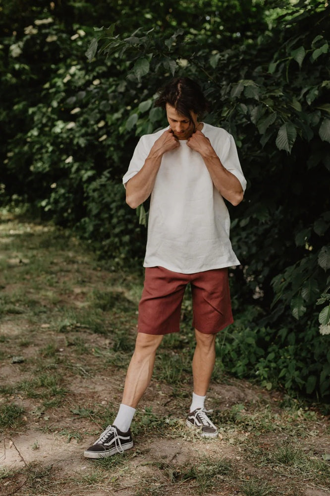 Atlas Oversized Linen Top - White