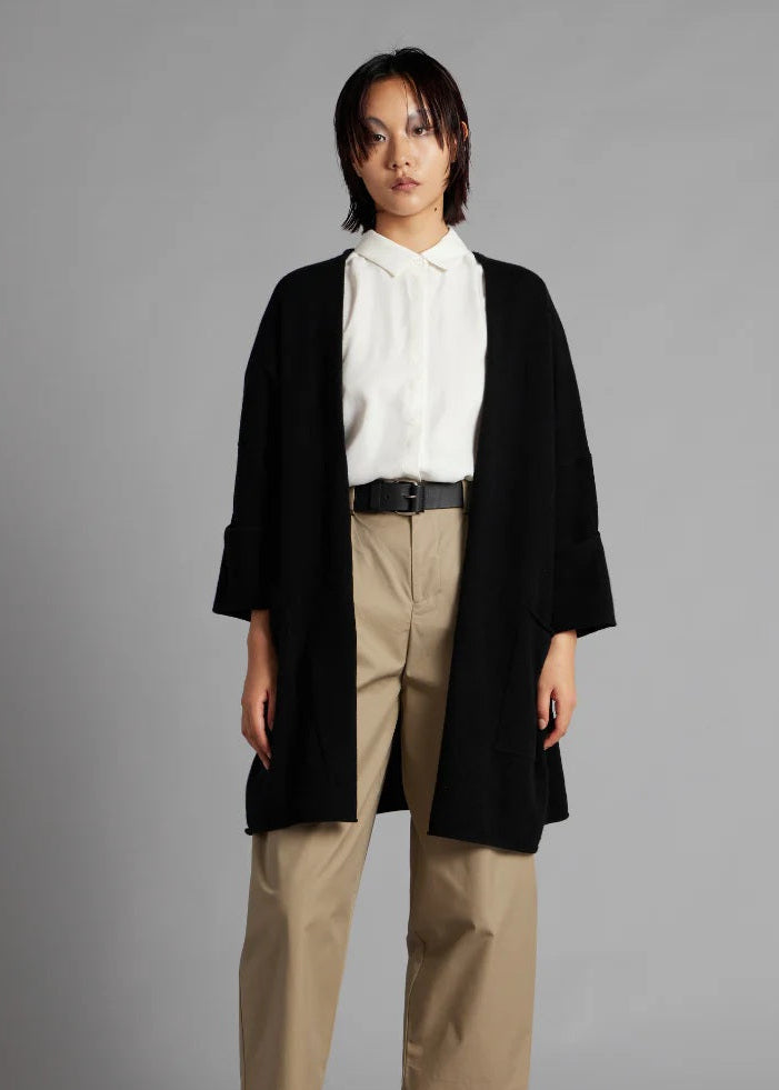 Merino Cashmere Cardigan - Black