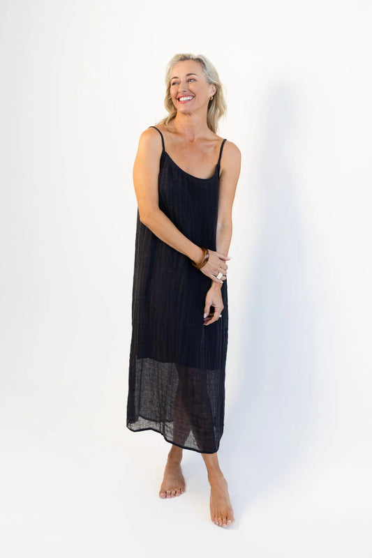 Luxe Linen Slip - Midnight