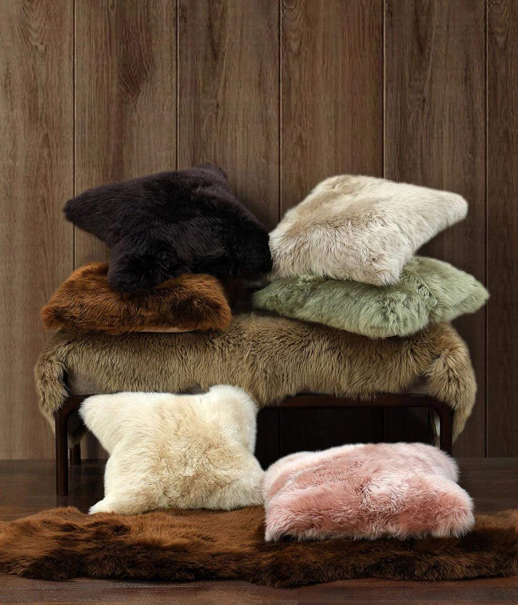 NZ Wool Sheepskin Cushion | Chestnut