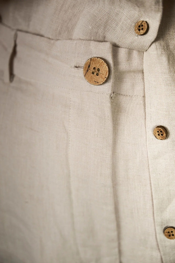 Tailored Linen Pant - Natural