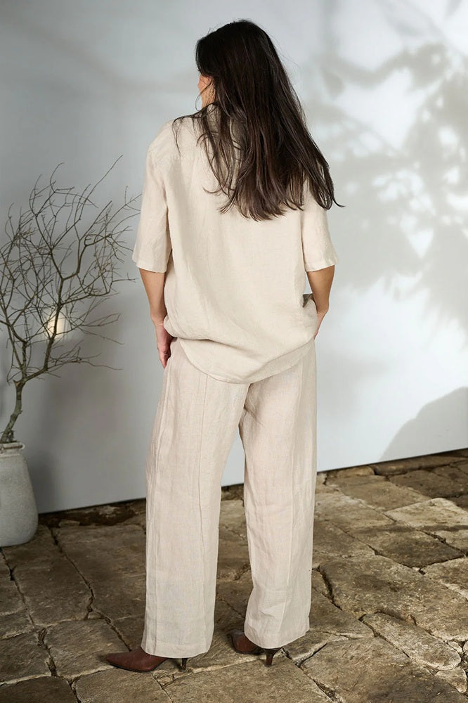 Tailored Linen Pant - Natural