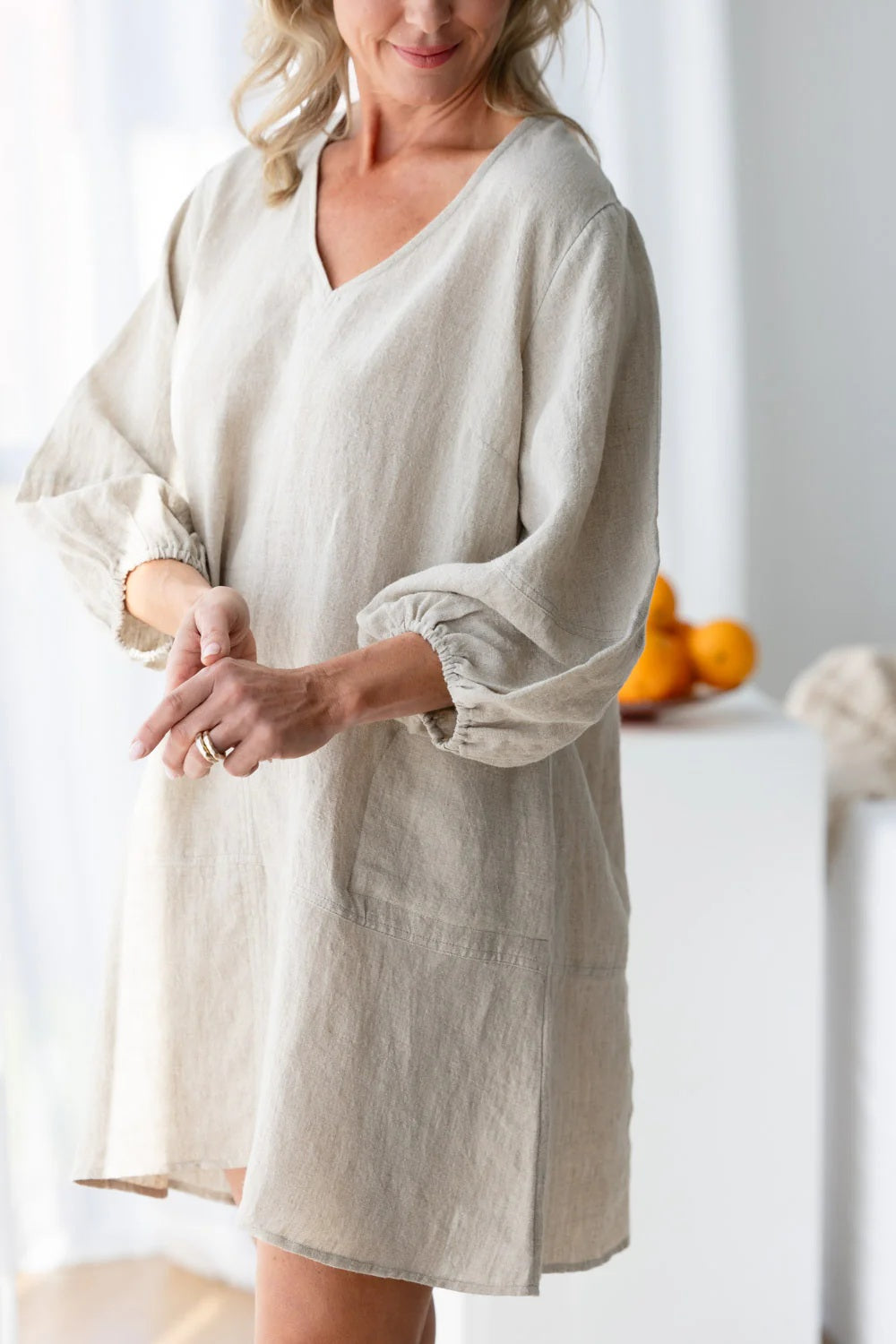 Linen Ease Dress – Natural