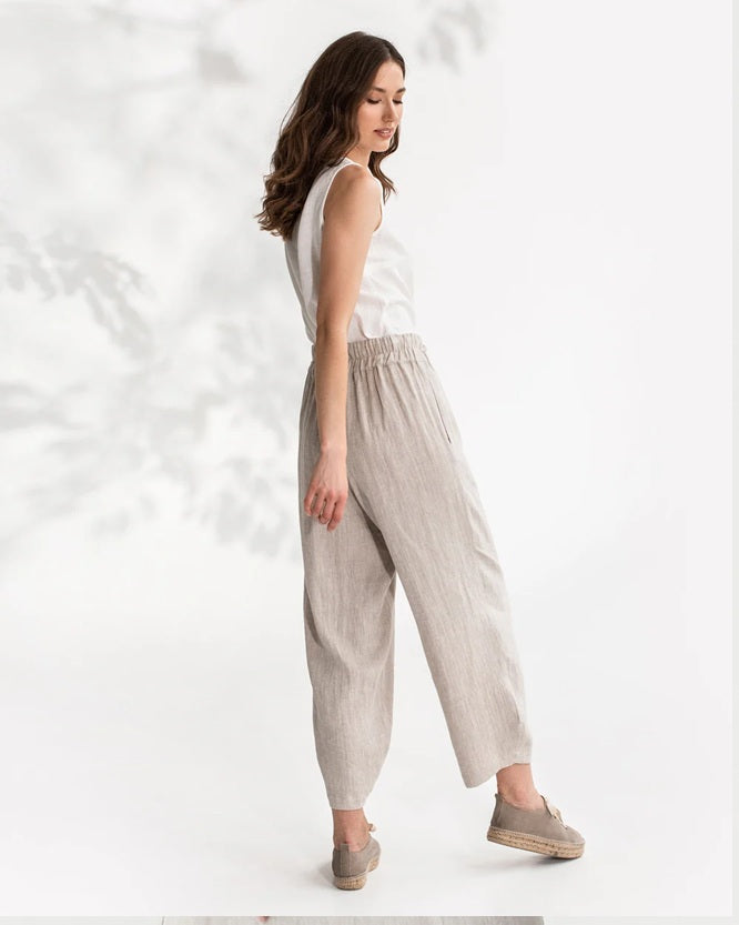 Baggy Linen Pants in Natural