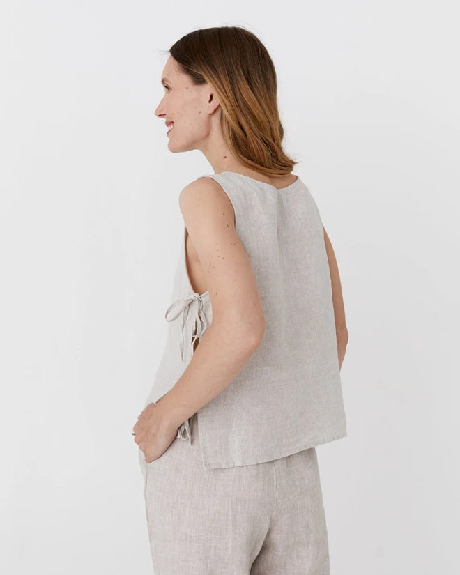Lucerne Linen Top in Natural