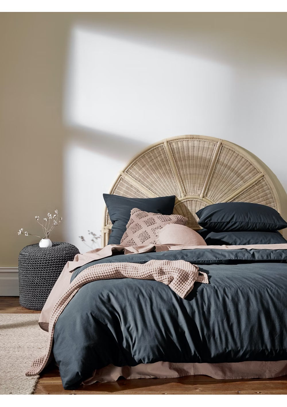 Organic Vintage Duvet Cover - Steel - King
