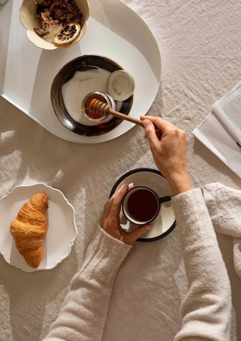 Round Linen Tablecloth |  Natural