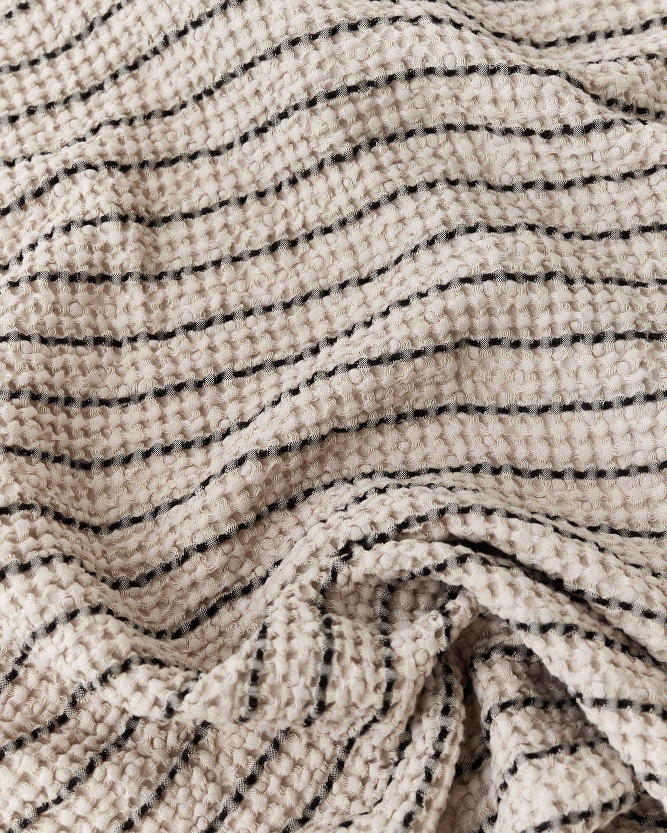 Waffle Bath Towels – Natural Stripe