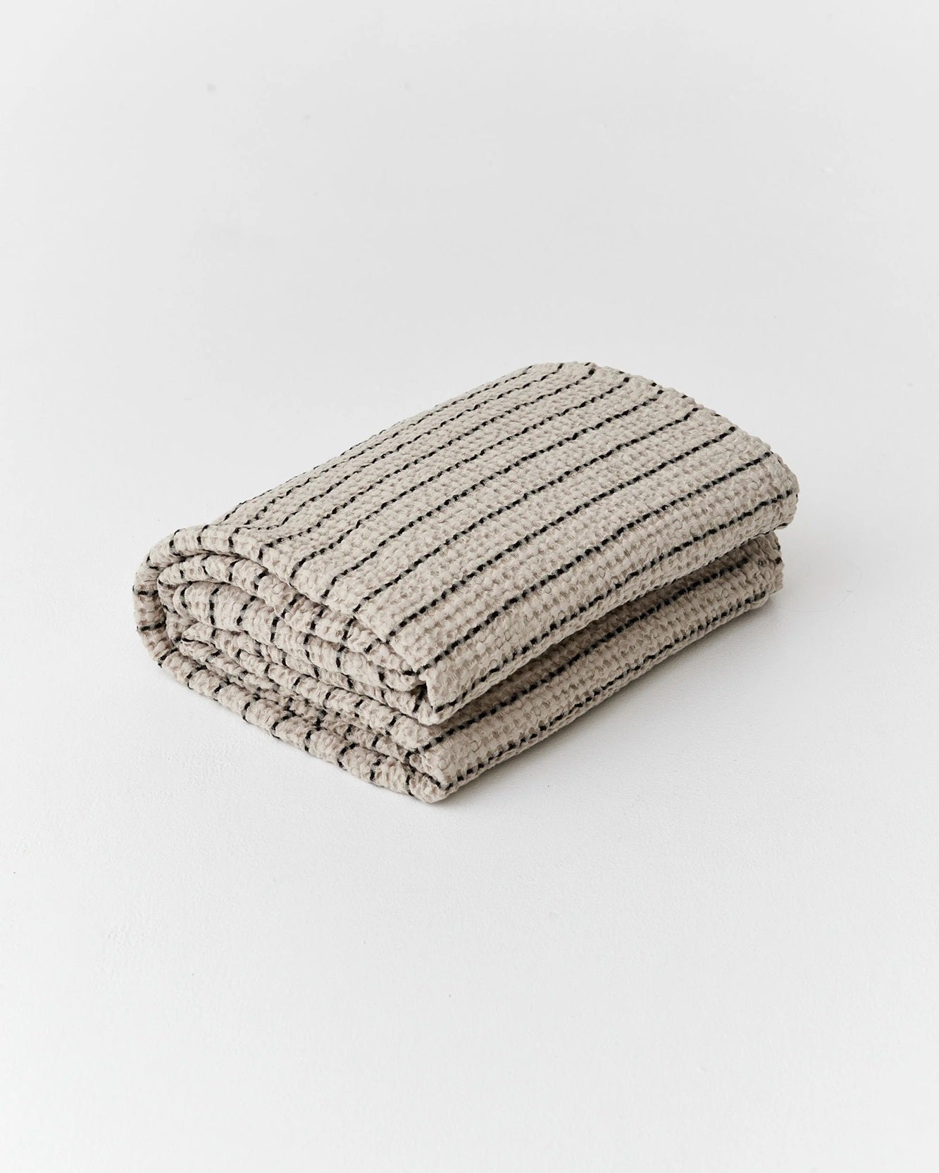 Striped waffle blanket – Natural Stripe