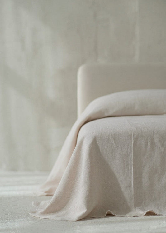 Heavy Linen Bed Cover | Parchment