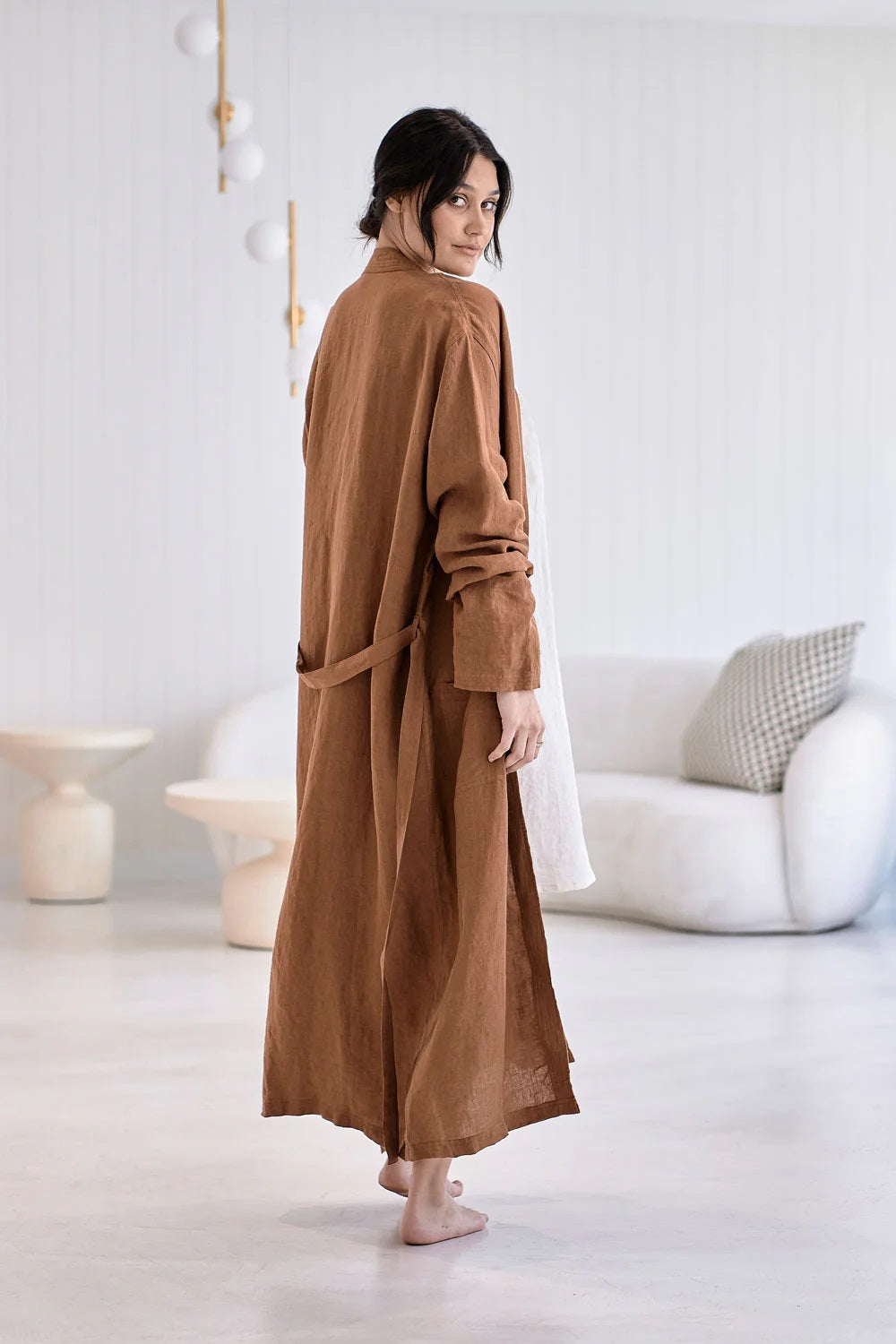 Linen Robe | Nutmeg