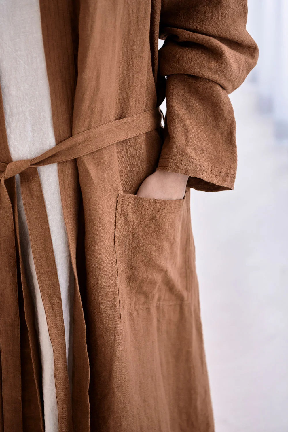 Linen Robe | Nutmeg