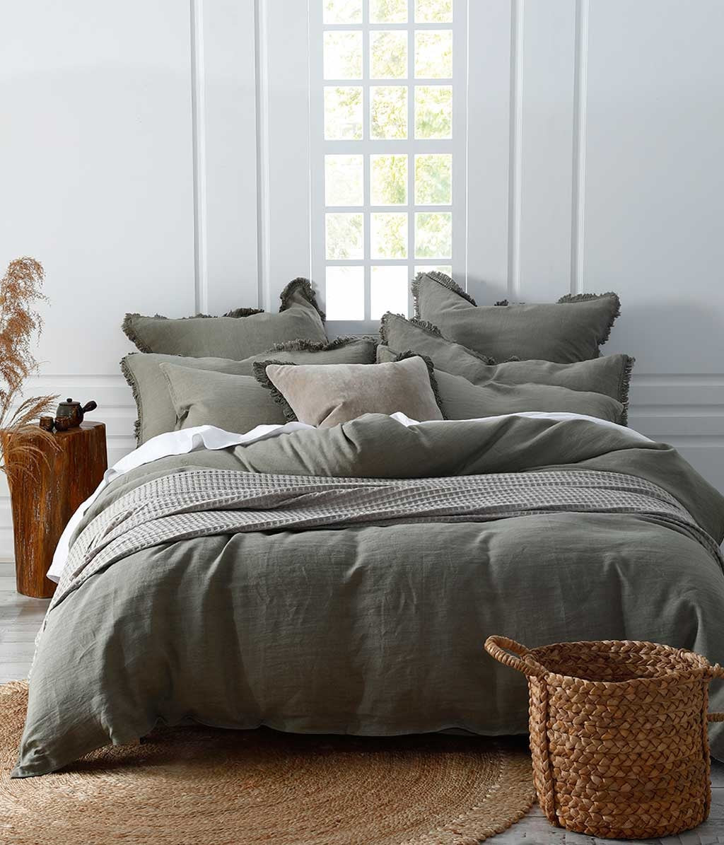 Linen Duvet Cover Set | Olive