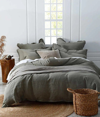 Linen Fitted Sheet | Olive