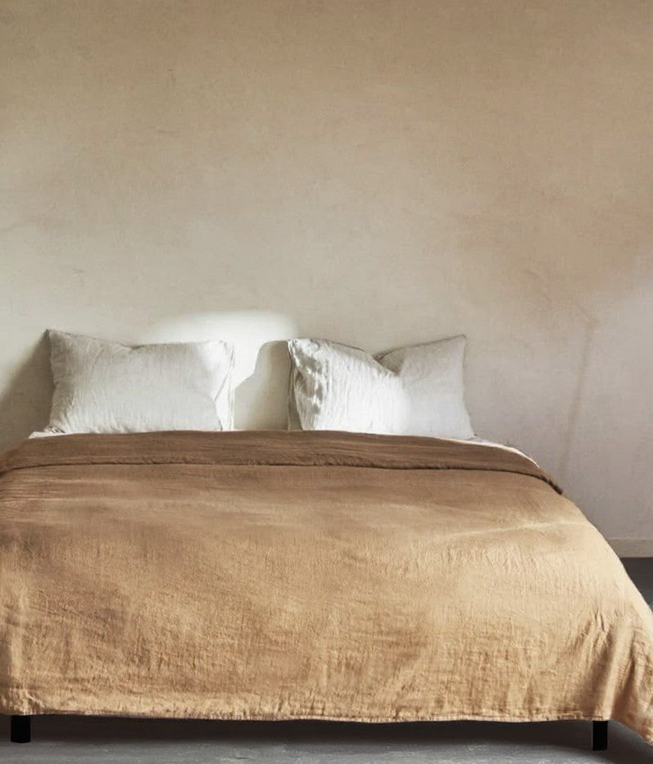 Reversible Linen Duvet Cover | Copper & Caramel