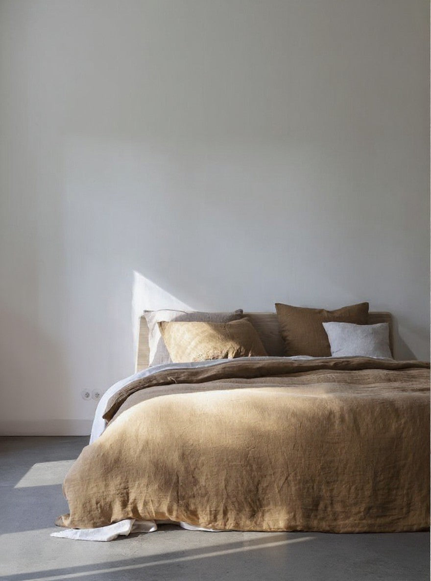 Reversible Linen Duvet Cover | Copper & Caramel