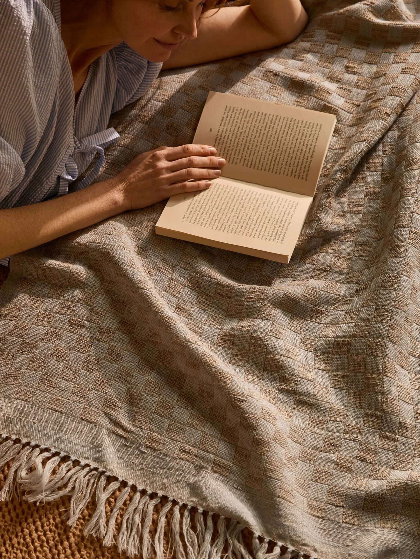 Wool & Silk Throw - Sky