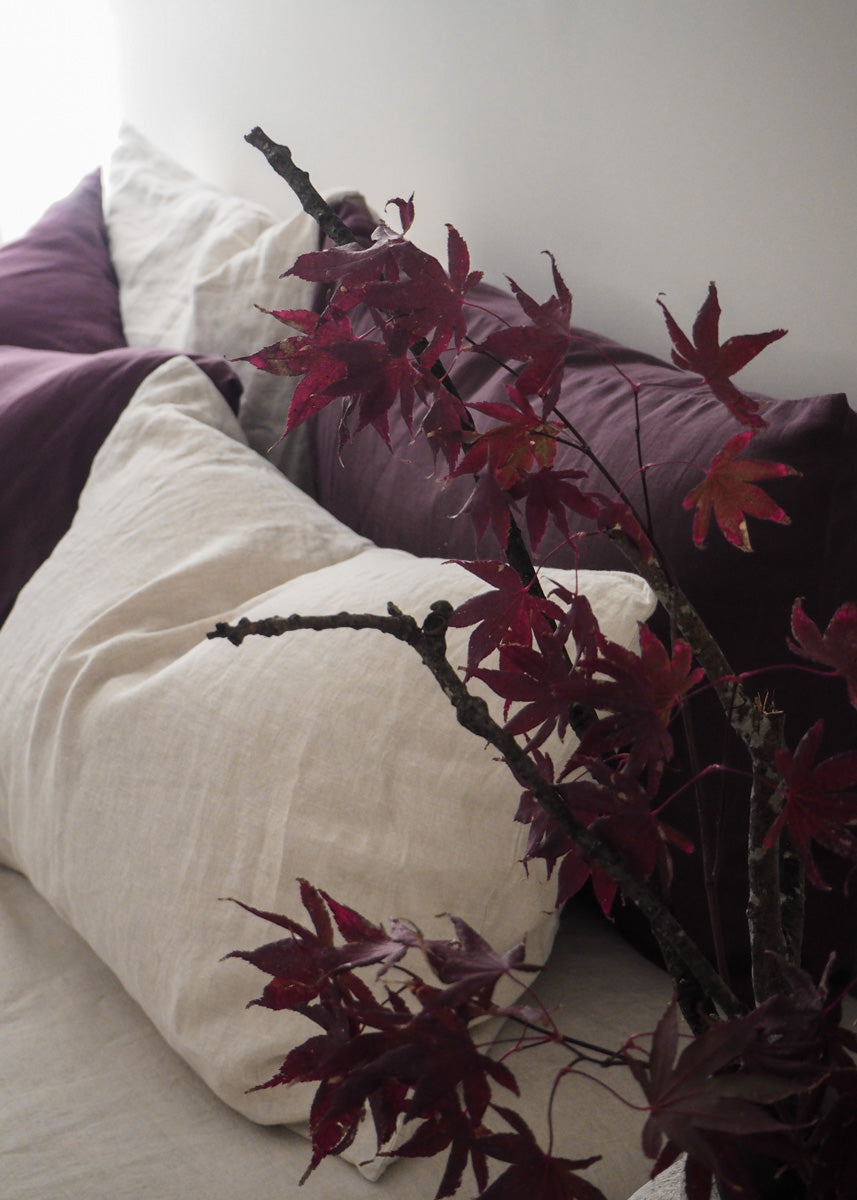 Plum Linen Duvet cover Set