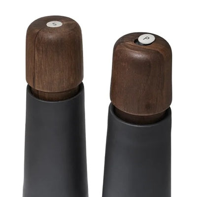 Stockholm Salt & Pepper Grinders - Walnut / Black Porcelain