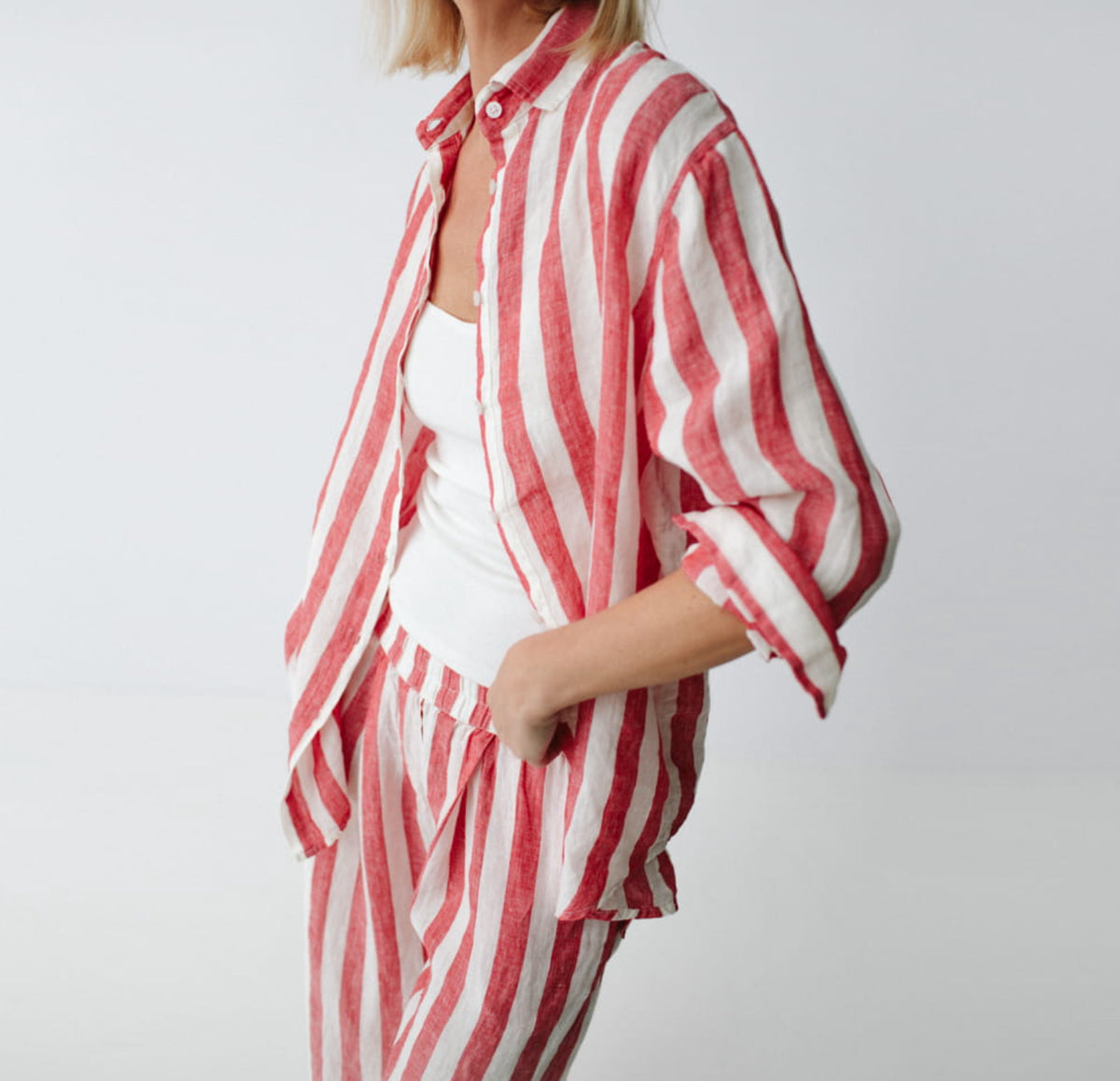Linen Shirt | Red Stripes