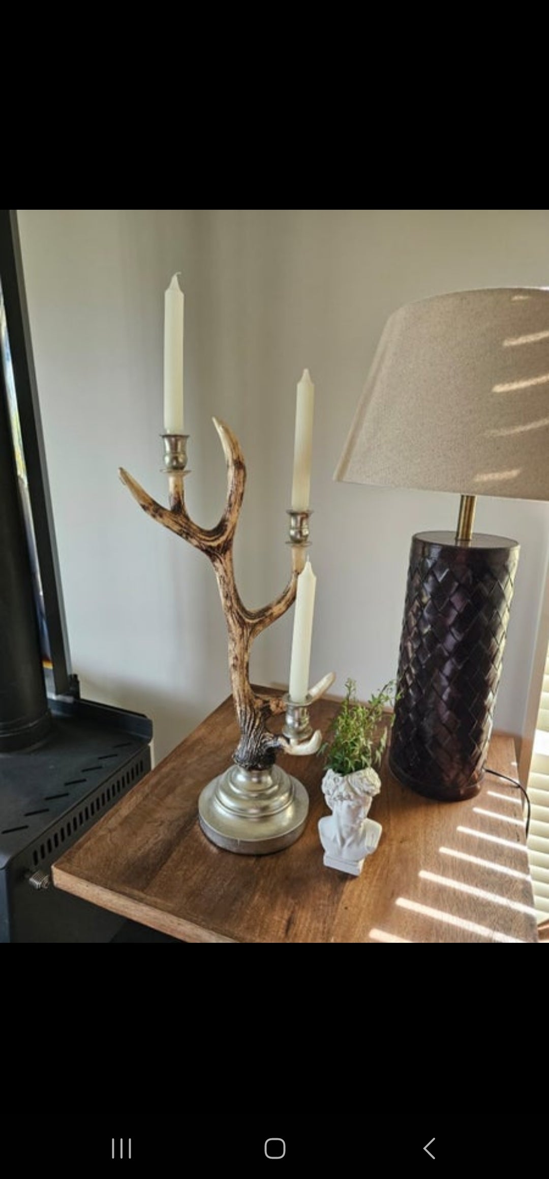 WOVEN LEATHER LAMP BASE | DARK BROWN