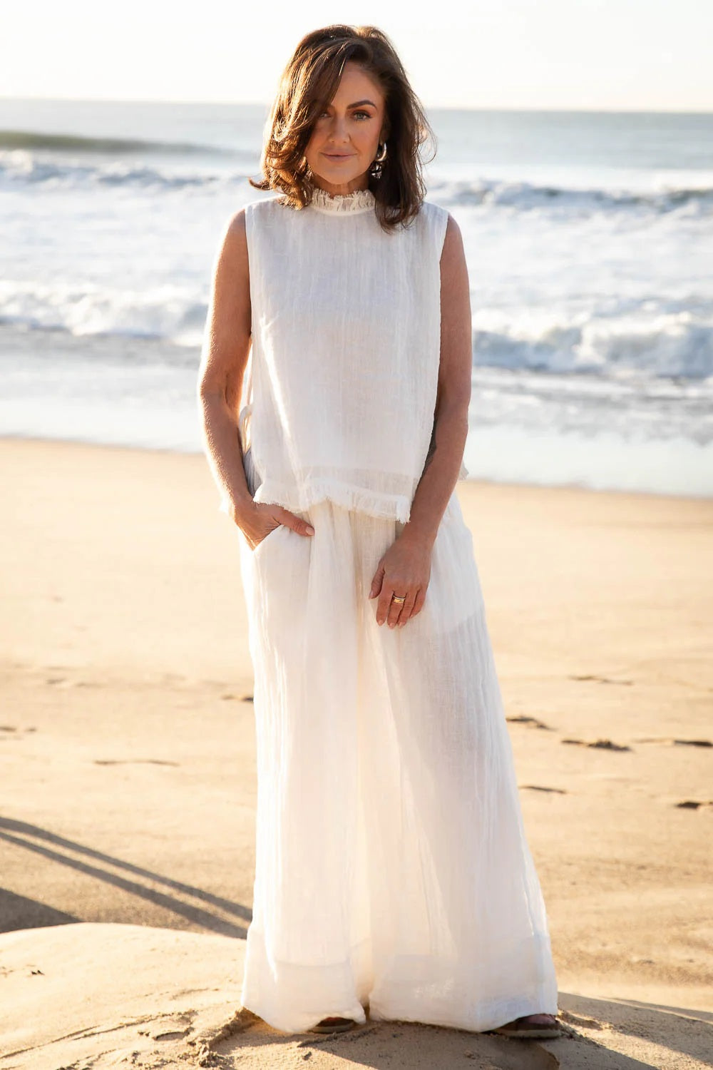 Gauze Linen Pants | Off White