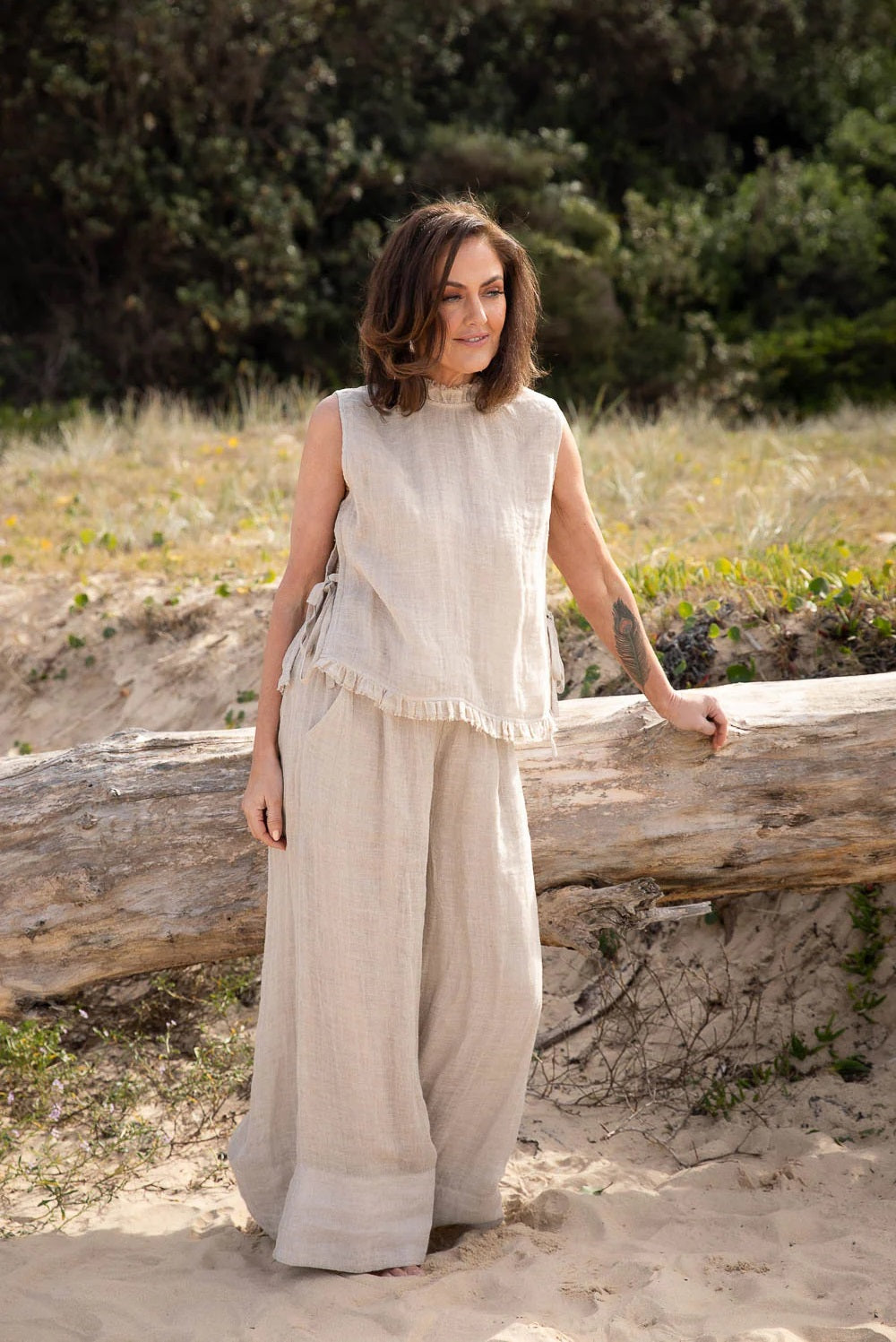 Gauze Linen Pants | Natural