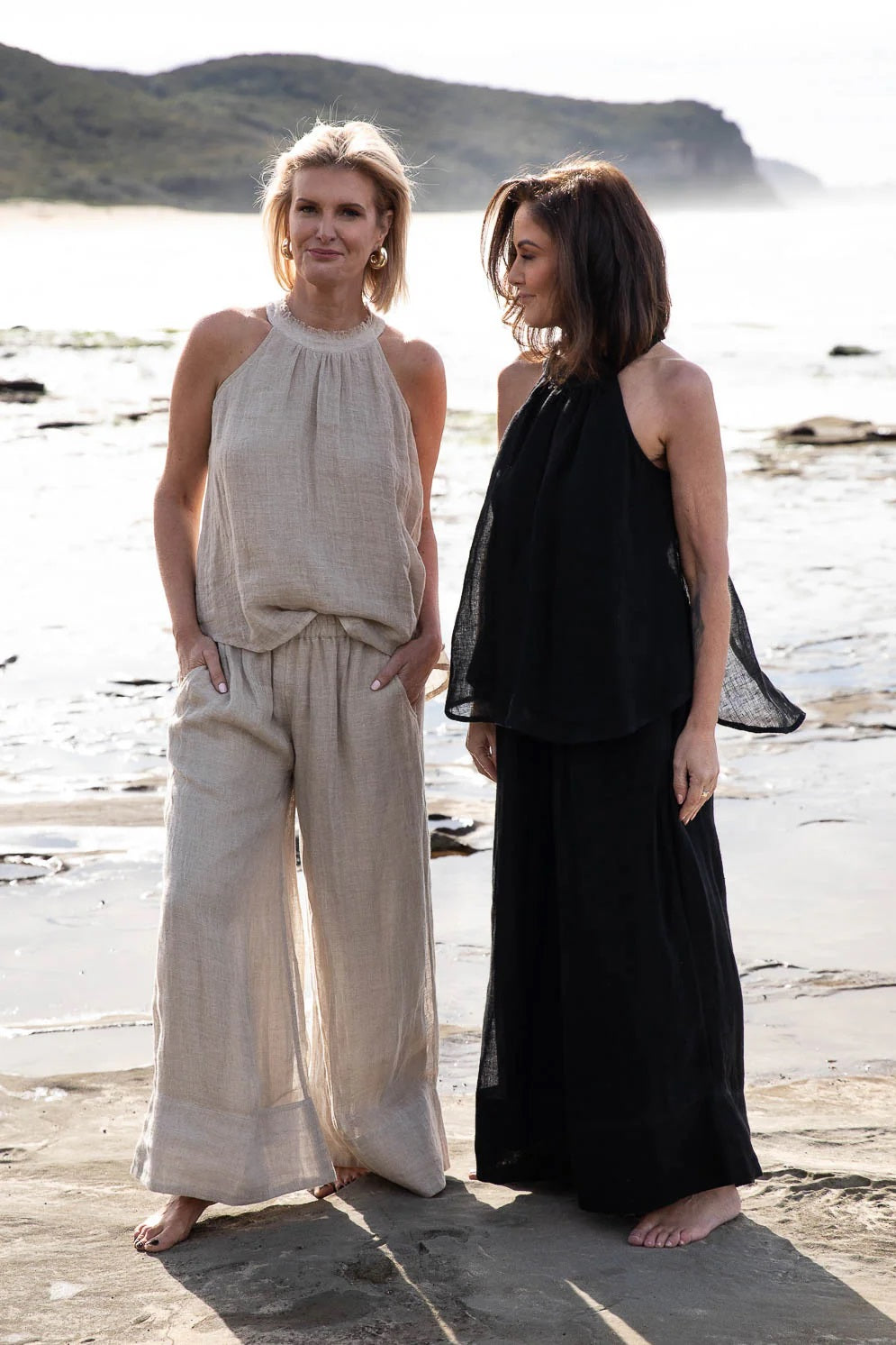 Gauze Linen Pants | Black