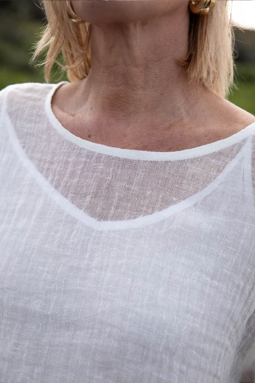 Gauze Linen Top | Off White