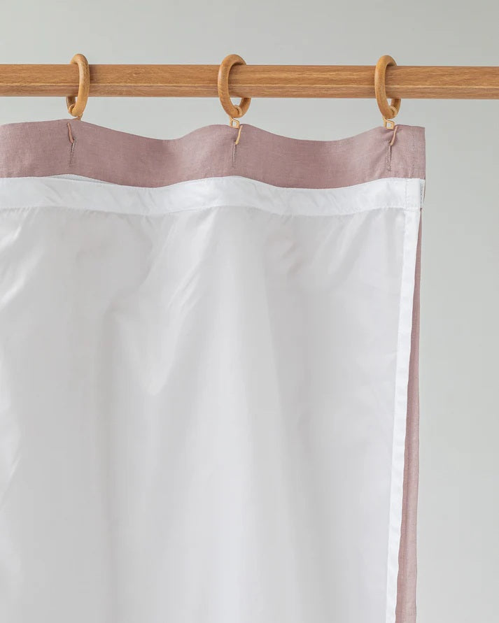 Waterproof Linen Shower Curtain - Woodrose