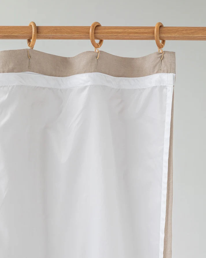Waterproof Linen Shower Curtain - Natural
