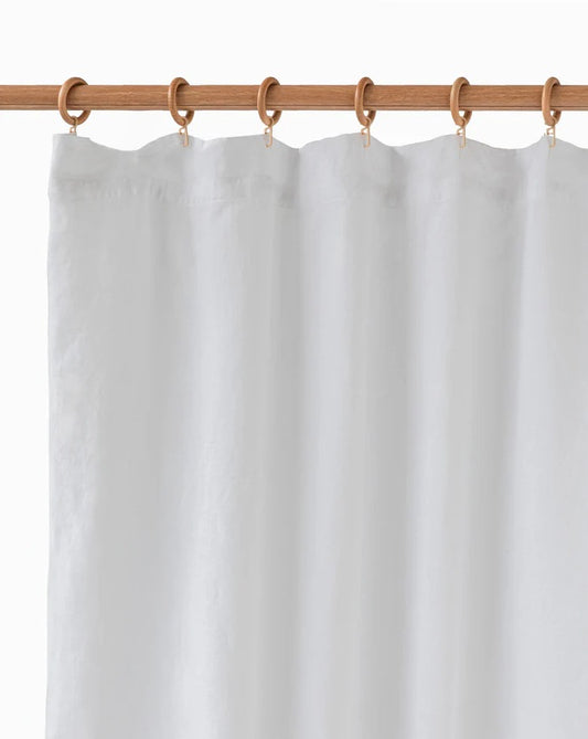 Waterproof Linen Shower Curtain - White