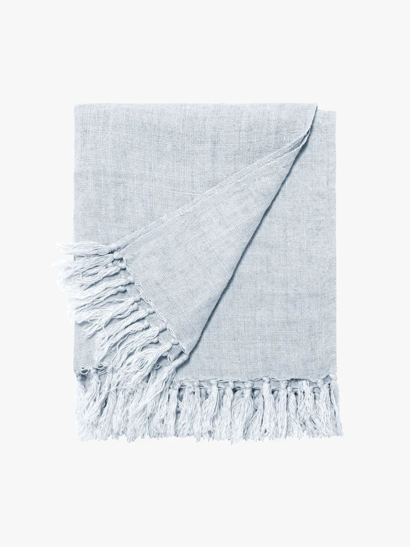 Heavy Linen Throw- Sky