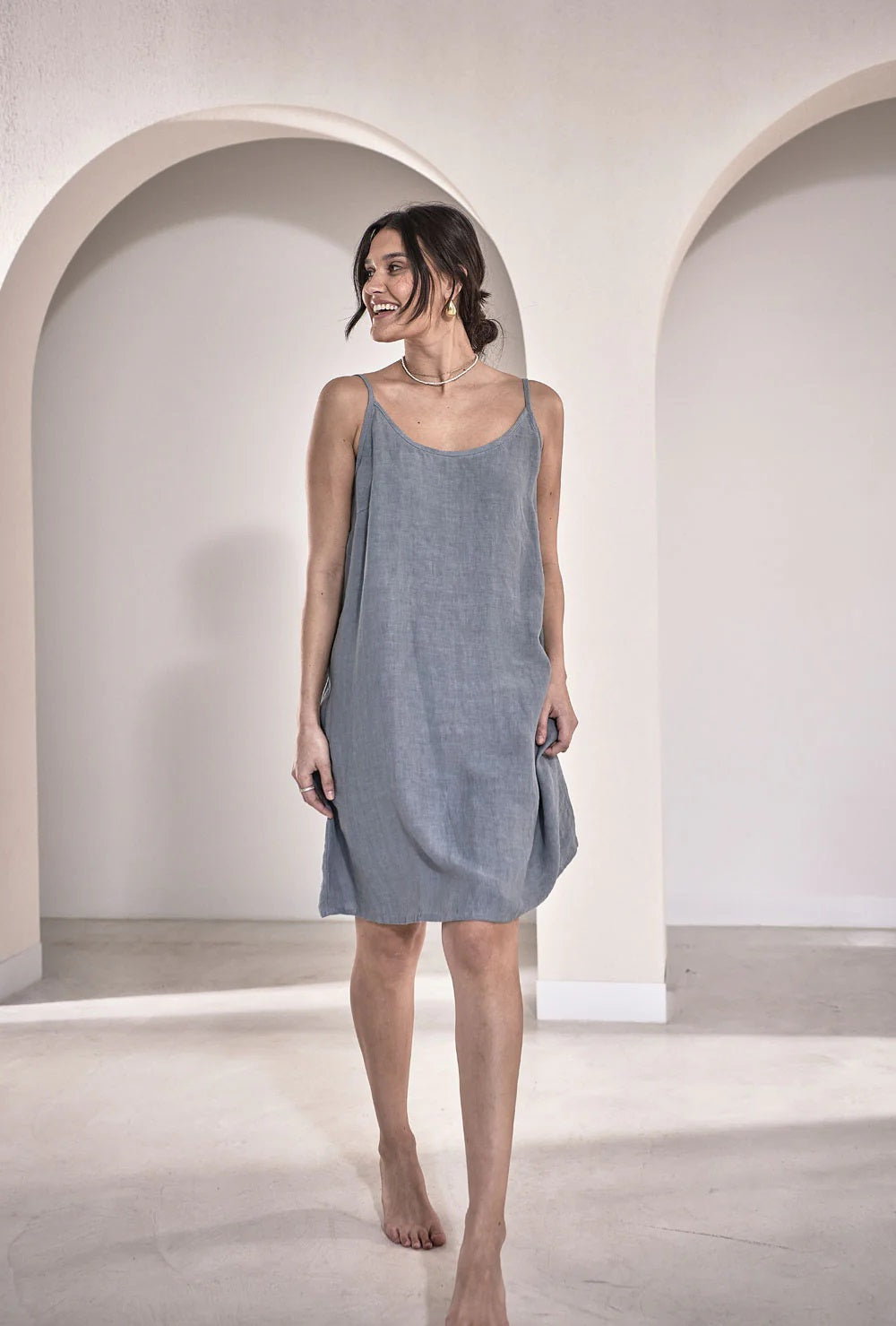 Loungewear Linen Slip | Blue