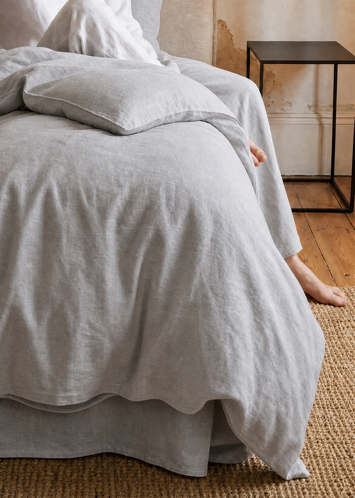 Linen Duvet Cover - Silver