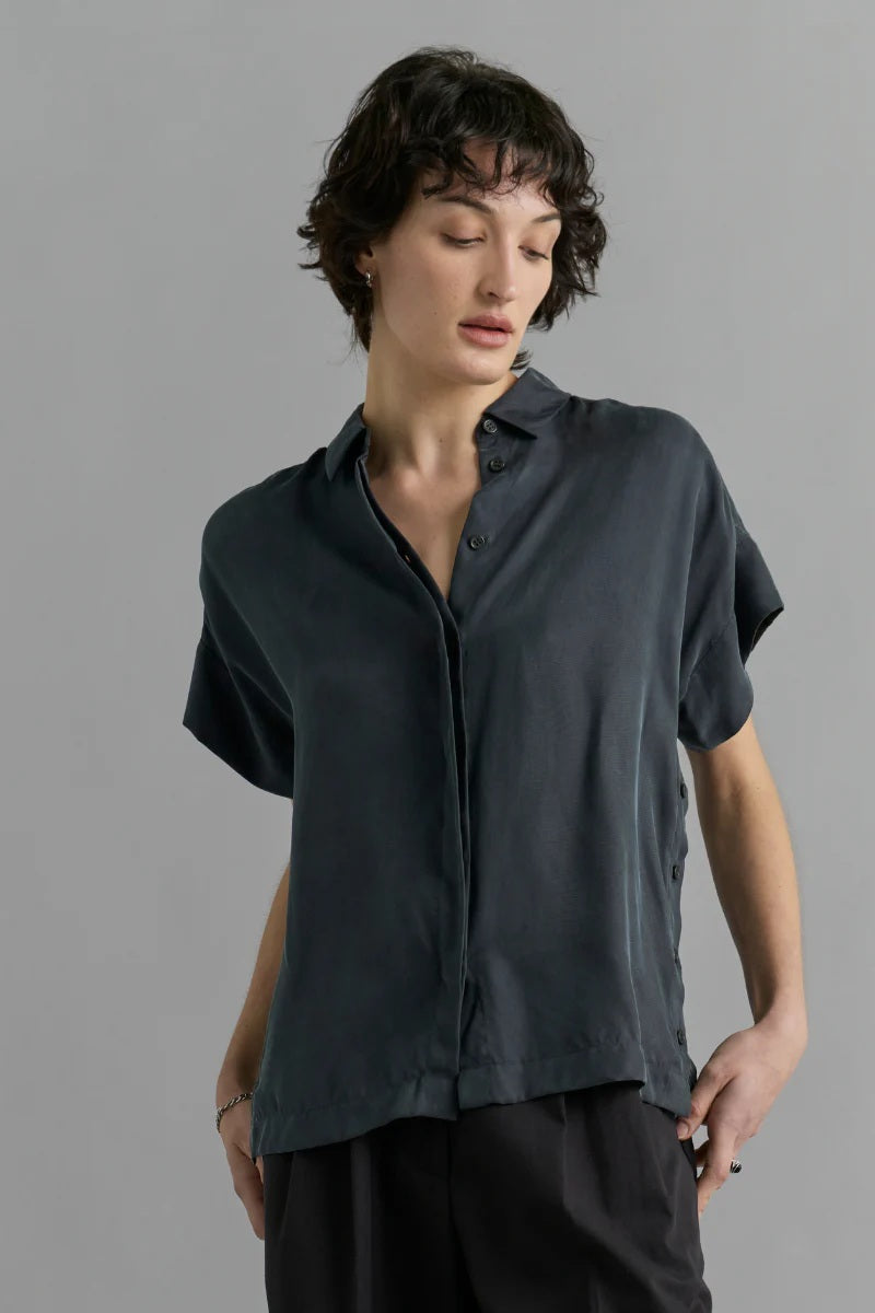 Lotus Shirt - Steel Blue