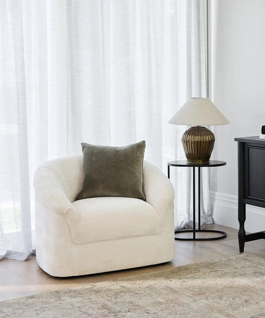 Velvet Cushion Cover ~ Light Olive