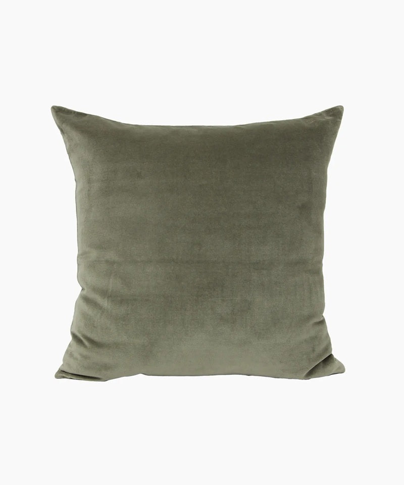 Velvet Cushion Cover ~ Light Olive