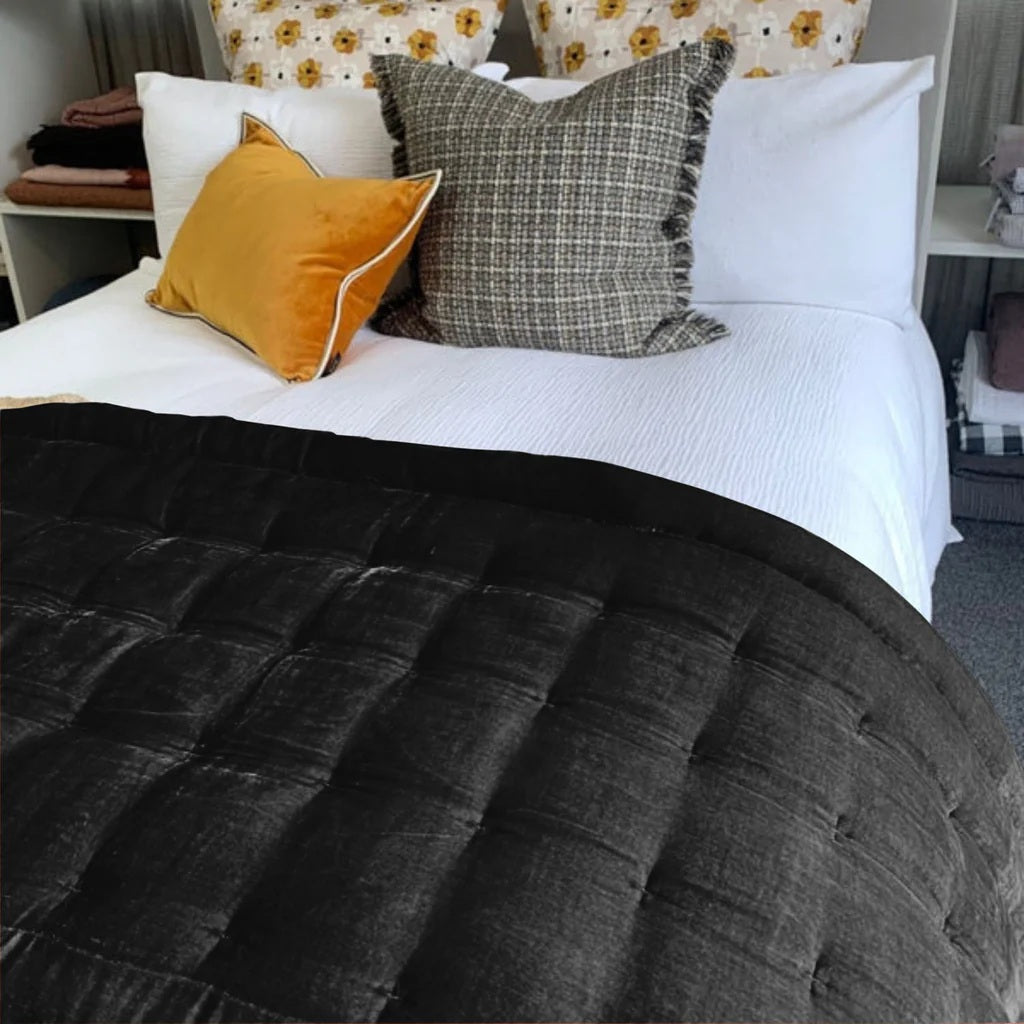 Velvet Comforter | Black - 20% OFF