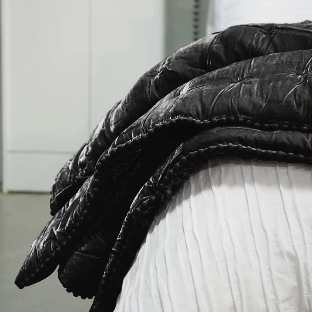Cruz Velvet Comforter | Black