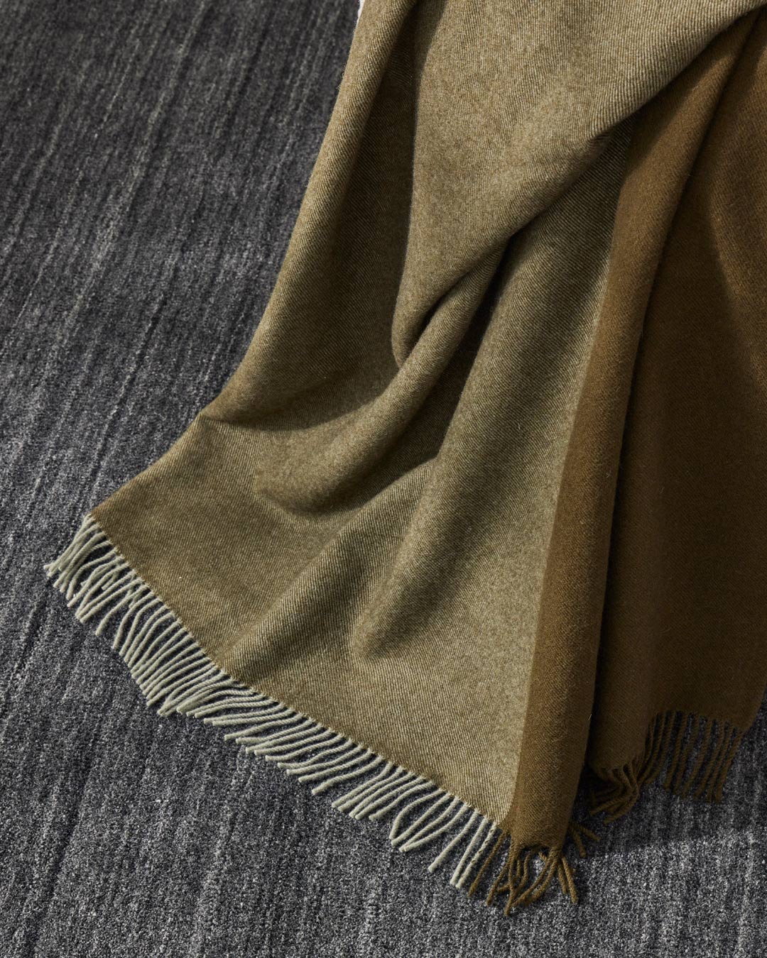 Kelp & Olive Throw Blanket | 100% New Zealand Wool