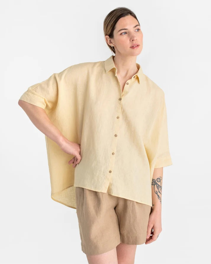Oversized Linen Shirt - Butter