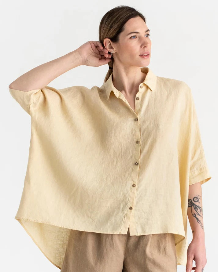 Oversized Linen Shirt - Butter