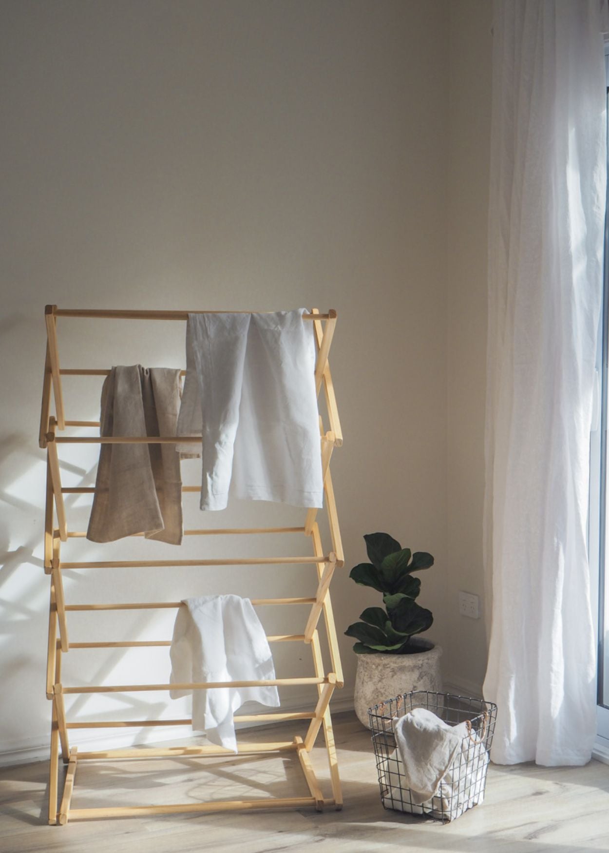 Wooden Clothes Drying Rack