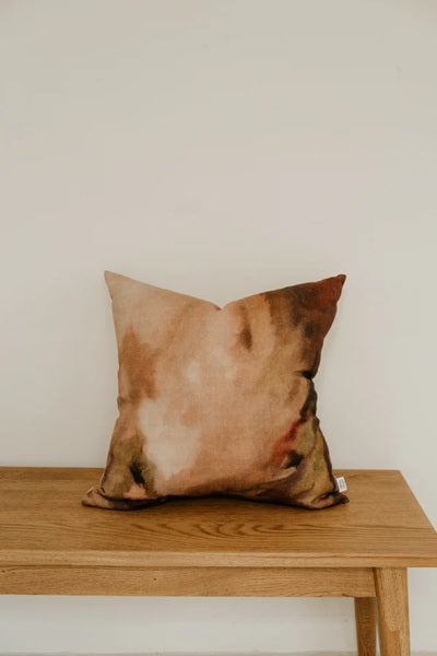 Blush & Pistachio Linen Cushion - 50cm x 50cm